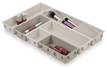 Joseph Joseph Viva - Modular 7-piece Makeup Beauty Drawer Organiser Set, Storage Boxes dividers for makeup, beauty grooming items, cosmetics, hair accessories