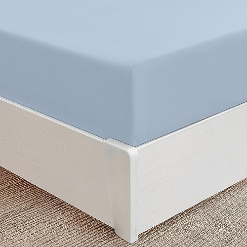 Mellanni - Fitted Sheet - (90x200 cm, Blue Hydrangea)