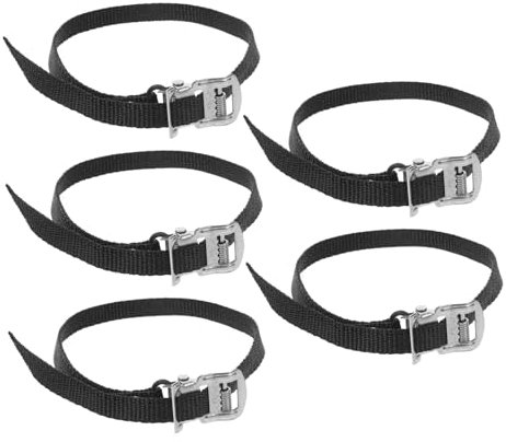 Milisten Trainingspedalgurte 5 Stück Fahrrad-fußstützengurte Einfach Zu Verwenden für Fahrräder mit Festem Gang Mountainbike Schwarz