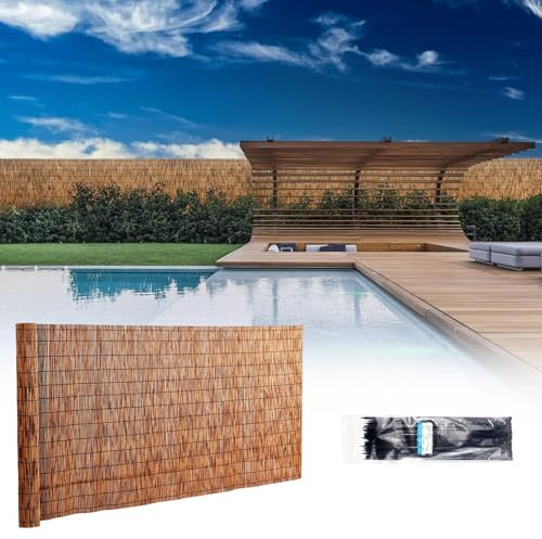 BZCKBZ Sichtschutzzaun Aus Schilfrohr, Bambuszaun, Natürlicher Schilfzaun Für Den Garten – Reine Handgemachte Weberei – Schilfrohrmatte Für Pool- Und Teichgeländer(70x100cm(2.3x3.3FT))