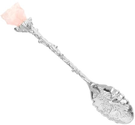 Alipis Cucchiaio Retrò Cucchiaio Di Pietra Cruda Cucchiaio Per Guarnire Cucchiaino Da Caffè Espresso Cucchiaio Di Agata Ciondoli Fatti a Mano Ciondolo a Catena Chiave Silver Cristallo