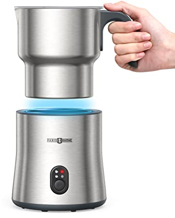 PARIS RHÔNE Milchaufschäumer, 4-in-1 500ML Milchaufschäumer Elektrisch Induktion, Spülmaschinenfest, für heißer Schokoladen, Heißer/Kalter Milchschaum, Warme Milch