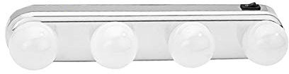 Luces LED para espejo de tocador, luz superbrillante, 4 bombillas LED, kit de luz portátil para espejo cosmético, funciona con pilas