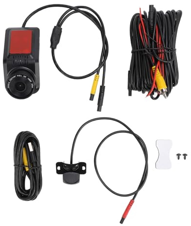 Brilluxa Dash Cam, cámara del tablero trasero delantero, cámara de inversión del vehículo, cámara HD AHD de 1080p con 140 ° de gran angular y asistencia ADAS para camioneta RV