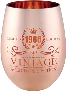 xilaxila 40th Birthday Gifts for Women - Vintage 1986 Wine Glass - 40th Birthday Decorations for Her - Funny Bday Present Ideas