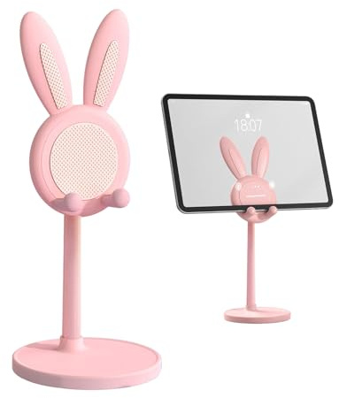 SVCEQZE 2 delar kanin skrivbord telefonstativ, 10 x 10 x 24 cm kanin telefonstativ, skrivbord mobiltelefonstativ, skrivbordsdekoration, justerbar djur hem rum dekor för alla hjärtans dag, Thanksgiving