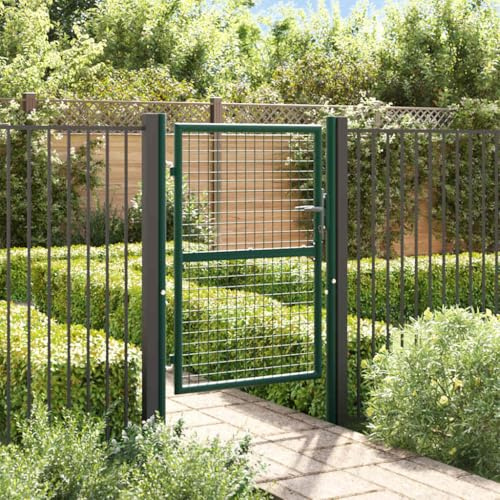 Sophrelle Puerta de Valla de Acero 100 x 125 cm Verde Verde,145733