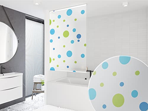 Basic Ducha Estor Modelo Sylt 60 x 240 cm Cortina de ducha Blanco Verde Azul. Shower Estor Curtain