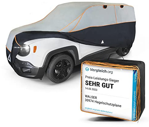 Walser Hagelschutz Abdeckplane Auto, Auszeichnung Sehr Gut* Auto Hagelschutzplane, TÜV geprüfte* Abdeckplane Auto Perma Protect, Autogarage Abdeckung, Abdeckung Auto, Auto Abdeckung Größe 7 SUV/Van