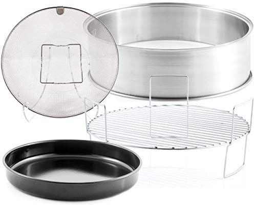 Nuwave Primo Extender Ring Kit; Includes 5 Stainless Steel Extender Ring, Reversible 3 Cooking Rack, 10 Enamel Baking Pan & Stainless Steel Air Fry Basket, Compatible with Nuwave Primo Oven