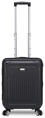 Stratic Stripe Hartschalen-Koffer Trolley Reisekoffer Rollkoffer mit TSA-Schloss 4 Rollen besonders leicht und leise, M, Black
