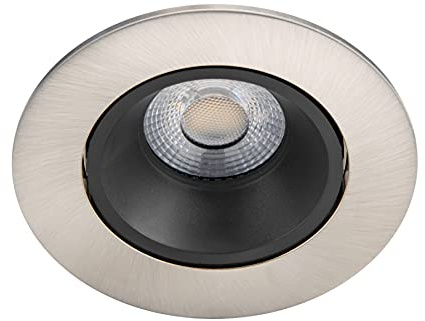Philips LED Einbauspot Abrosa, nickel, 9W, IP44 Schutzart, dimmbar, warmweißes Licht (2.700K)