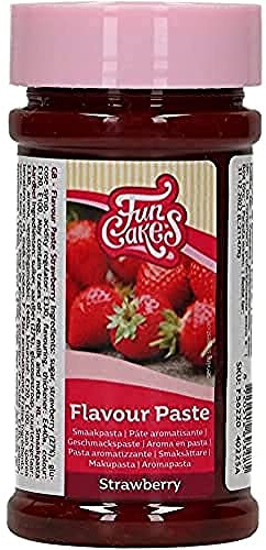 FunCakes Pâte Aromatisante Fraise: Arômes alimentaires, bon goût, parfait pour la décoration de gâteaux, convient pour la pâte et les garnitures. 120 g.