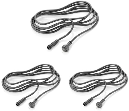 ledscom.de 3 Stück Verlängerungskabel für Stecksystem NEMO (IP44), 3 m, schwarz