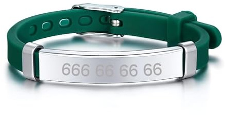CALLE DEL REGALO Pulseras identificativas para niños personalizada (Silicona verde)