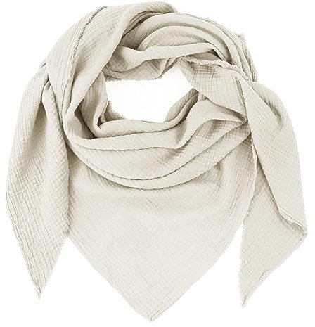 Glamexx24 Damenschal Musselin Dreieck Schal, XXL Schal verschiedenen Farben Halstuch Winterschal aus Baumwolle Hergestellt in Italien
