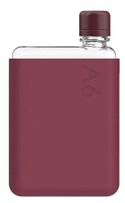 memobottle A6 (Wild Plum) Bundle - 12oz (375ml) - Bottle, silicone sleeve & lid | Compact Water Bottle For Bags & Small Pockets | BPA Free Tritan | Modern, Minimalist | For Gym & Work
