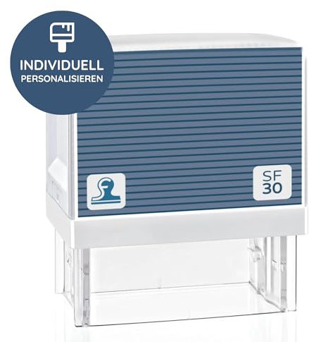 stempel-fabrik Personalisierter Adresstempel SF30 47x18 mm (5 Zeilen) Firmenstempel/Stempel personalisiert/Arztstempel mit Stempelkissen (Dunkelblau)
