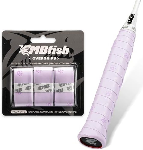 Tennis Racket Grip Tape 3 Pack, Soft Racquet Overgrips for Tennis, Pickleball and Badminton with Vibration Dampening- Thickness 0.024in Anti-slip and Absorbent Tennis Grip Tape Set （Cat Purple 3P）