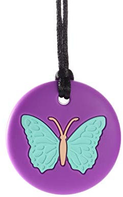 HDAKDDHG Kauhalskette für Kinder, BPA-frei, Lebensmittelechtes Silikon, Lila, Kauhalskette für Autismus, ADHS, SPD, Oralmotorik