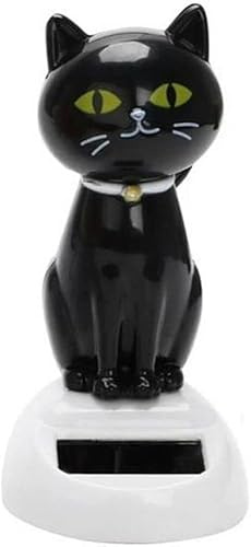 Black Solar Cat Dancing Cat Figure Car Ornament,Dancing Ornaments Solar Powered Car Dashboard Interior Decoration Desktop Decor Gift Window Party Car Desk Home，Learning and Education