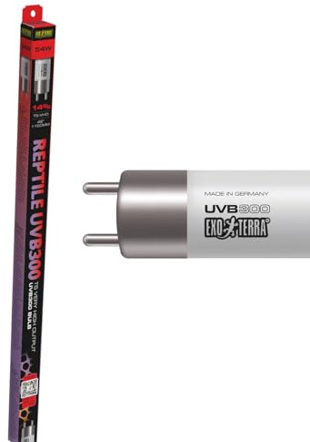 Exo Terra UVB 300 T5 Ultra High Output Fluorescent Reptile Bulb, 54w, 46 | Vitamin D3 & Calcium Support. Ideal for Tall Terrariums.