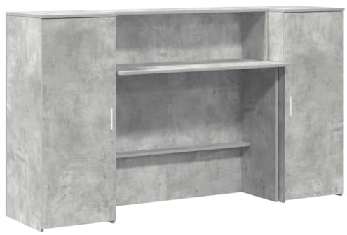 vidaXL Receptionsdisk betonggrå 180x50x103,5 cm konstruerat trä, reception, kontorsreception, kassadisk, salongsreception, receptionsbar