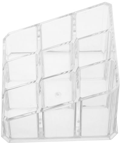 TOVINANNA Organizer per Cosmetici Trasparente 9 Scomparti, Porta Rossetti e Lucidalabbra in Plastica per Esposizione e Conservazione, per Vanity Domestico