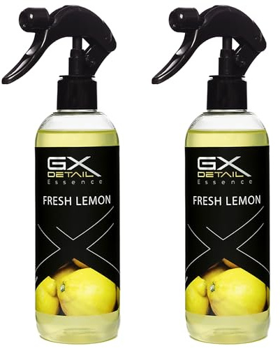GxDetail Pack de Ambientadores para Coche (2 x 150 ml.) – Fragancias Duraderas y Frescas – Elimina Malos Olores y Sensación de Limpieza – Ideal para Todo Tipo de Vehículos (Limón)