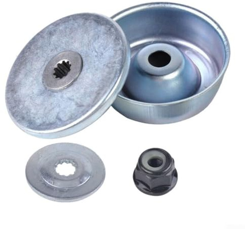 Kit de fijación de hoja de metal para reemplazo de cabezal de engranaje de desbrozadora, se adapta a recortadoras de cuerda FS120 F 00 F 50, incluye tuerca de cuello, placa de conductor y arandelas de