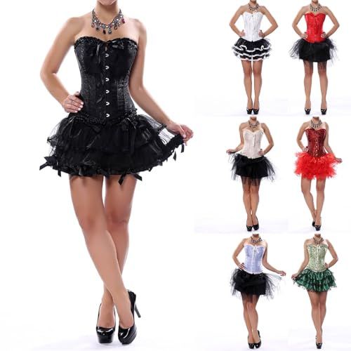 Corset mujer negro bustier gótico vintage, black corset medieval ajustable con cordones, top corpiño mujer sexy Halloween corset para disfraz, corse mujer cintura moldeadora elegante fiesta cosplay