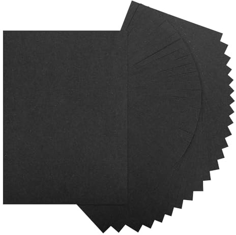 QUARKZMAN 24 Feuilles De Papier Cartonné Noir 8.5 x 11 A4 Papier Épais 250gsm/170lb Carton En Gros Pour Imprimante Bricolage Scrapbook Menus Cartes Invitations Et Artisanat
