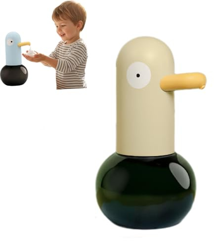 Dispenser di sapone automatico con sensore, 400 ml, dispenser di sapone in schiuma senza contatto per bambini, per bagno, cucina, ufficio (giallo)