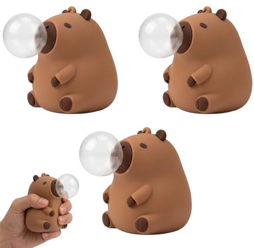 3pcs Capybara squishy fidget, Capybara Squishy Set for Stress Relief and Focus Enhancement, Soft Capybara with 6.0cm Size for Desk Decor and Sensory