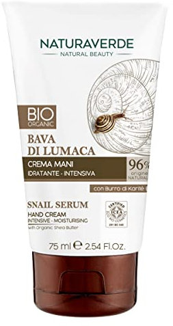 Naturaverde | BIO - Crème Mains à la Bave d'Escargot, Crème Mains Intensive, Crème Mains Certifiée ICEA, Crème Mains au Beurre de Karité, Crème BIO, 75 ml, 1