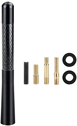 Tecreddy Short Car Antenna Mast Carbon Fiber Truck Vehicle Replacement Antenna 4.7 inch Compatible with Ford, Dodge, Toyota, Nissan, Mazda