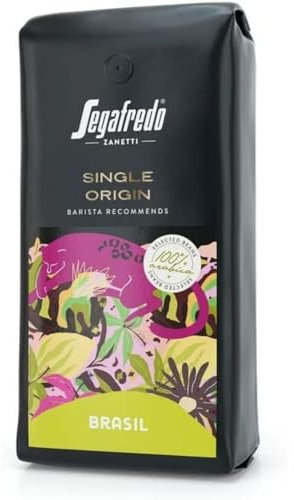 Segafredo Zanetti Coffee Beans Single Origin Brasil 100% Arabica - 1Kg Pack - Barista Recommends - Selected Roasted Coffee Beans, Hints of dried Fruit with Nuts and Chocolate
