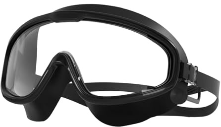 JISADER Gafas de Natación para Adultos, Gafas de Natación, Gafas de Natación Antivaho, Repelentes Al Agua para Adultos, Gafas de Buceo Y Snorkel, Negro