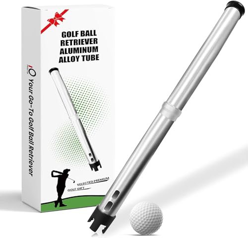 LOVMEAD Golfball Shagger Rohr Aluminium Clikka mit Geschenkbox, Golfballpicker Shag Tube Golfball Aufnehmer Golfball Sammler Grabber Holder 23 Bälle Halten