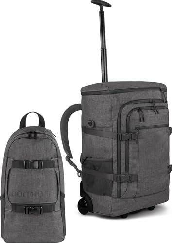 normani Reiseset Trolley mit Rucksackfunktion + Kleiner Rucksack - Reisetasche - 37 L Reisetrolley + 8 L Tagesrucksack - Backpacker Handgepäck-maße 50x37x20 cm Farbe Anthrazit Größe 50 x 37 x 20 cm