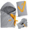 Orangerella Einschlagdecke Babyschale - Ideal für Frühling & Sommer - Babydecke für Kinderwagen Kindersitze oder Buggy - 100% Baumwolle - Kuscheldecke mit Kapuze