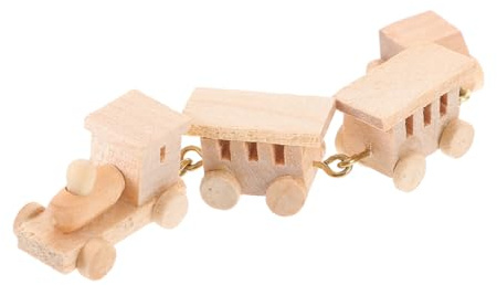 Garneck Train Miniature Bois pour Maison De Poupée Modèle De Train Décoratif Accessoire pour Mini Maison Décoration Garçon Fille