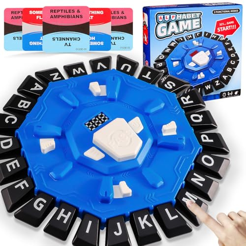 GSrenyu Word Game Family Board Games for Kids & Adults with 2 Modes,220 Topic Categories 24 Letters Pressing Game,Fun Fast-Paced Puzzle Games for All Ages, 2-8 Players,Christmas & Birthday Gifts