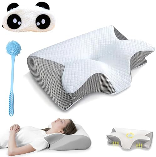 Dreamsleepz Almohada de expertos en sueño, almohada ergonómica, almohada cervical, almohada terapéutica para el cuello, almohada de espuma viscoelástica, para dormir de lado, espalda y boca abajo