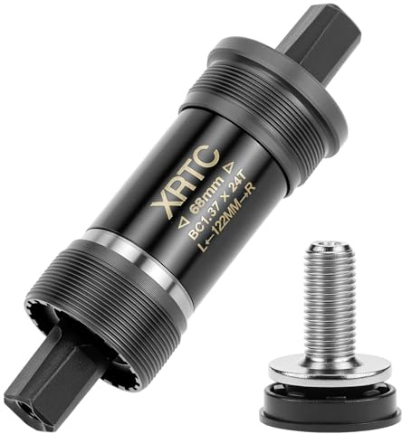 QWORK® Boîtier de pédalier pour vélo, boîtier de pédalier BSA, Largeur de Coque 68 mm, Longueur d'axe 122 mm