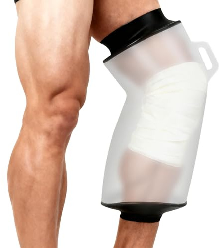 Apasiri Knee Surgery Shower Protector – Reusable Cast Protector for Adults, Non-Latex Shower Cast Bag, Watertight Seal for Broken Leg, Wound, Bandage & Injury Protection