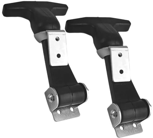 2 Piezas Capó de Goma Elástico en T, Soporte de la Manija del Capó Tipo Mordaza, Accesorios para Remolques de Acero Inoxidable, Motores de Vehículos y Cajas de Herramientas, Negro, 12,5 × 8 × 2,5 cm