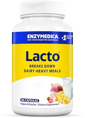 ENZYMEDICA - Lacto (90 Capsules) | Food Intolerance Digestive Enzymes Supplements | Maximum Lactose Digestive Enzymes Blend for Dairy Intolerance, Nutrient Supplements, Gut Health Supplement, Vegan