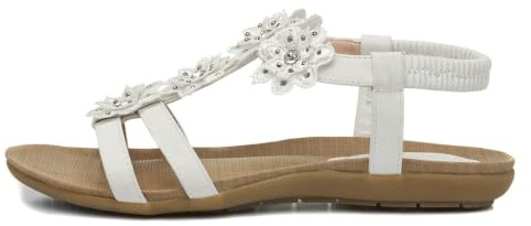 Lilley Stella Womens White Flower Crochet Sandal - Size 3 UK - White
