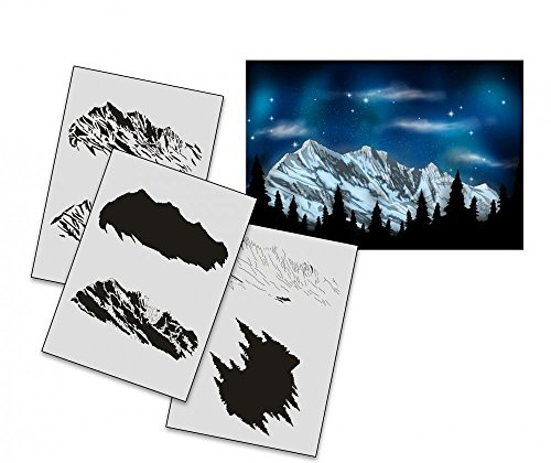 UMR-Design AS-163 Skidor Mountain Airbrush mall Step by Step storlek L
